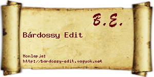 Bárdossy Edit névjegykártya