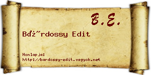 Bárdossy Edit névjegykártya